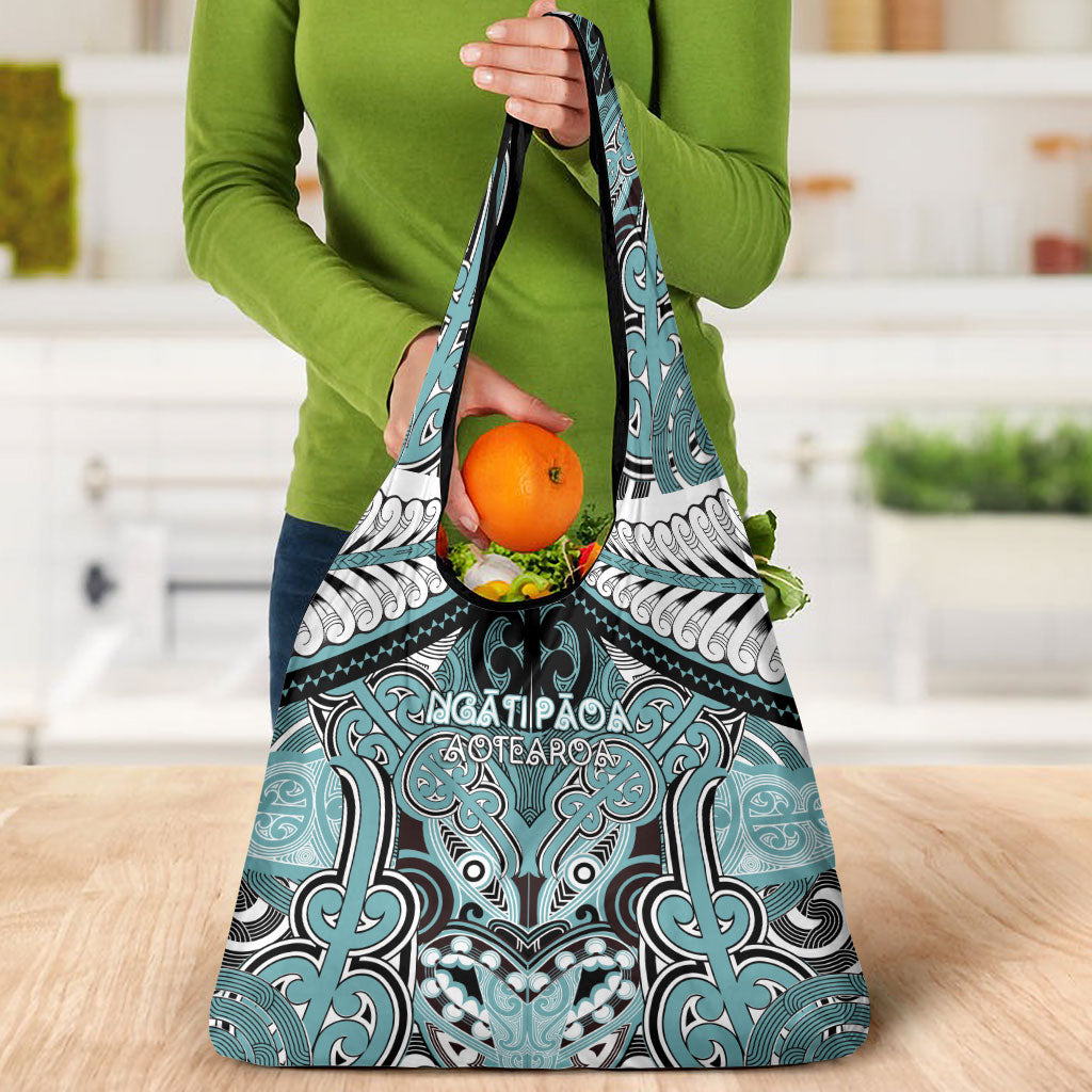 Aotearoa Iwi Ngati Paoa Grocery Bag Maori Kowhaiwhai Pattern
