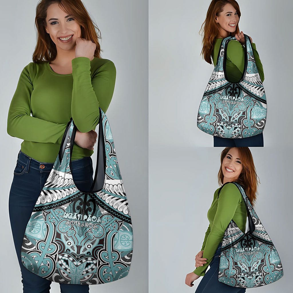 Aotearoa Iwi Ngati Paoa Grocery Bag Maori Kowhaiwhai Pattern
