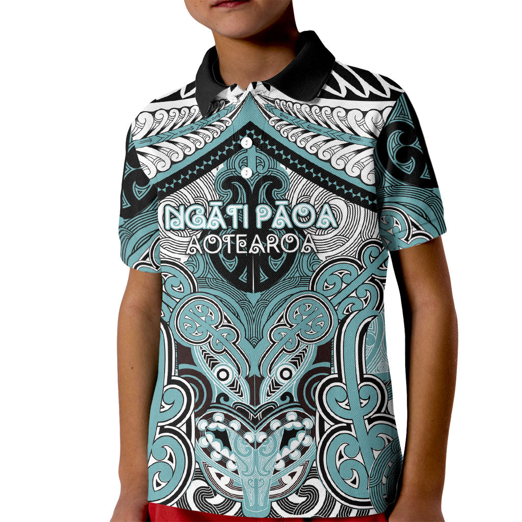 Aotearoa Iwi Ngati Paoa Personalised Kid Polo Shirt Maori Kowhaiwhai Pattern