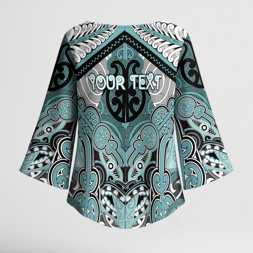 Aotearoa Iwi Ngati Paoa Personalised Kimono Sleeve Blouse Maori Kowhaiwhai Pattern