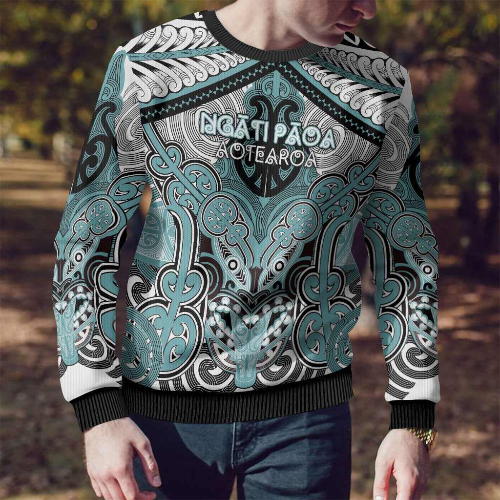 Aotearoa Iwi Ngati Paoa Personalised Ugly Christmas Sweater Maori Kowhaiwhai Pattern