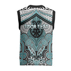 Aotearoa Iwi Ngati Paoa Personalised Christmas Knitted V-Neck Vest Maori Kowhaiwhai Pattern