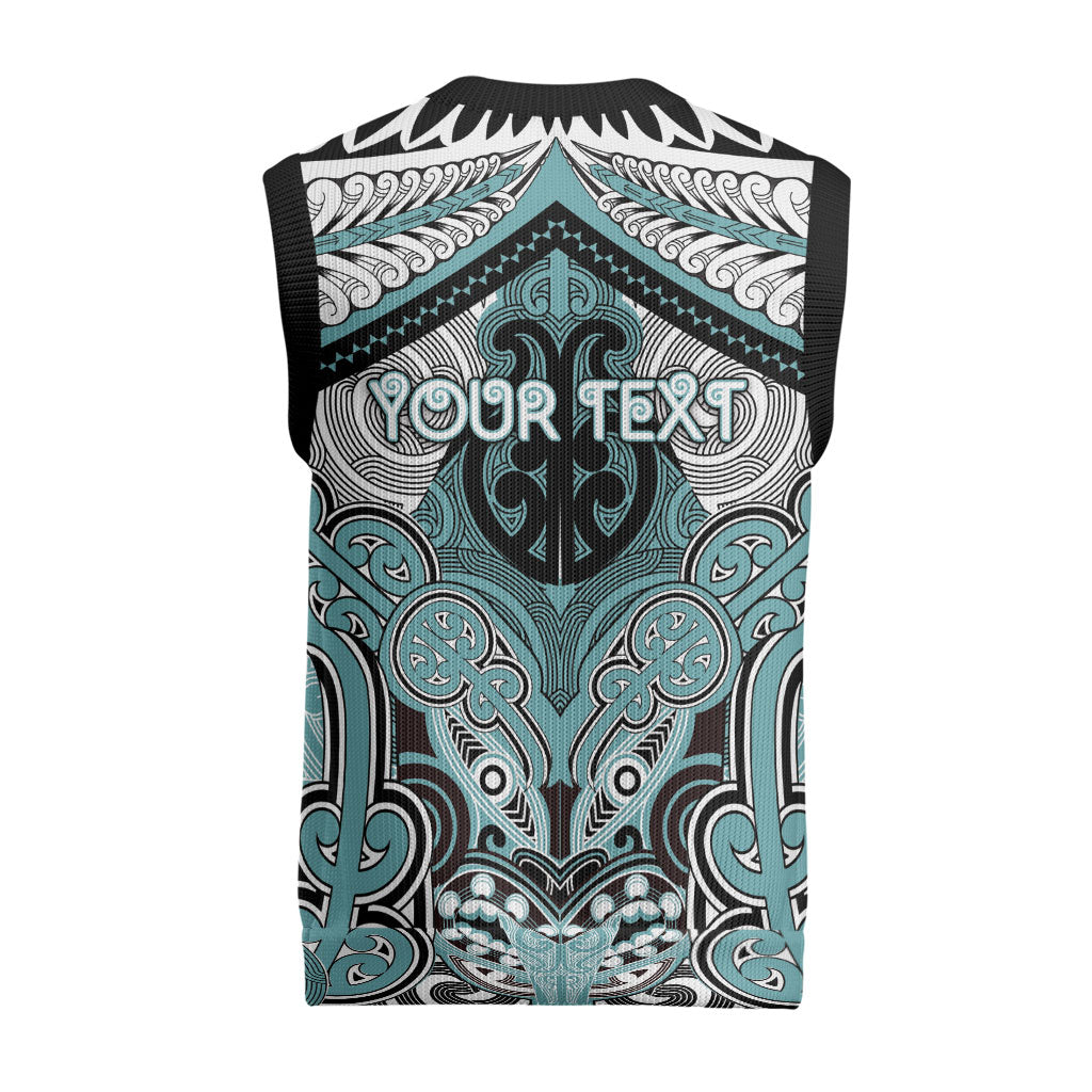 Aotearoa Iwi Ngati Paoa Personalised Christmas Knitted V-Neck Vest Maori Kowhaiwhai Pattern