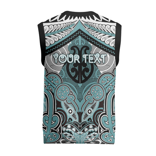 Aotearoa Iwi Ngati Paoa Personalised Christmas Knitted V-Neck Vest Maori Kowhaiwhai Pattern