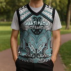Aotearoa Iwi Ngati Paoa Personalised Christmas Knitted V-Neck Vest Maori Kowhaiwhai Pattern