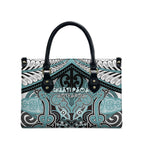 Aotearoa Iwi Ngati Paoa Leather Bag Maori Kowhaiwhai Pattern