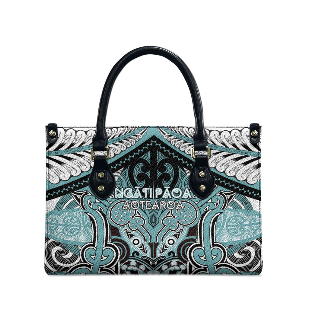 Aotearoa Iwi Ngati Paoa Leather Bag Maori Kowhaiwhai Pattern