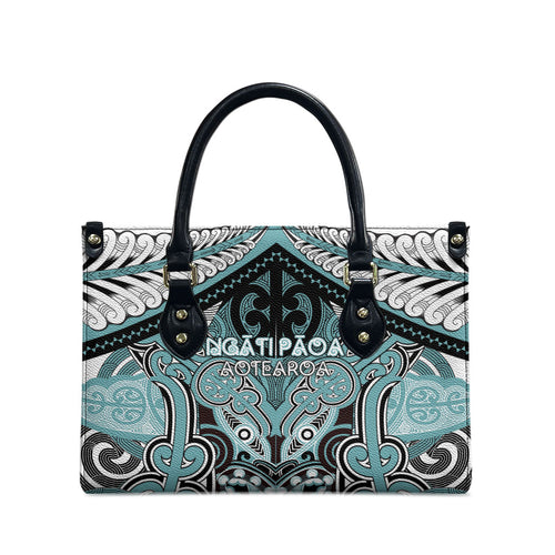 Aotearoa Iwi Ngati Paoa Leather Bag Maori Kowhaiwhai Pattern