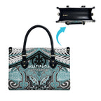 Aotearoa Iwi Ngati Paoa Leather Bag Maori Kowhaiwhai Pattern