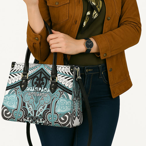 Aotearoa Iwi Ngati Paoa Leather Bag Maori Kowhaiwhai Pattern