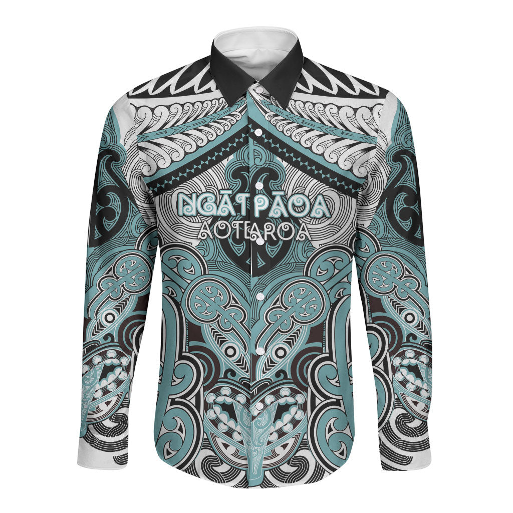 Aotearoa Iwi Ngati Paoa Personalised Long Sleeve Button Shirt Maori Kowhaiwhai Pattern