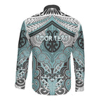 Aotearoa Iwi Ngati Paoa Personalised Long Sleeve Button Shirt Maori Kowhaiwhai Pattern