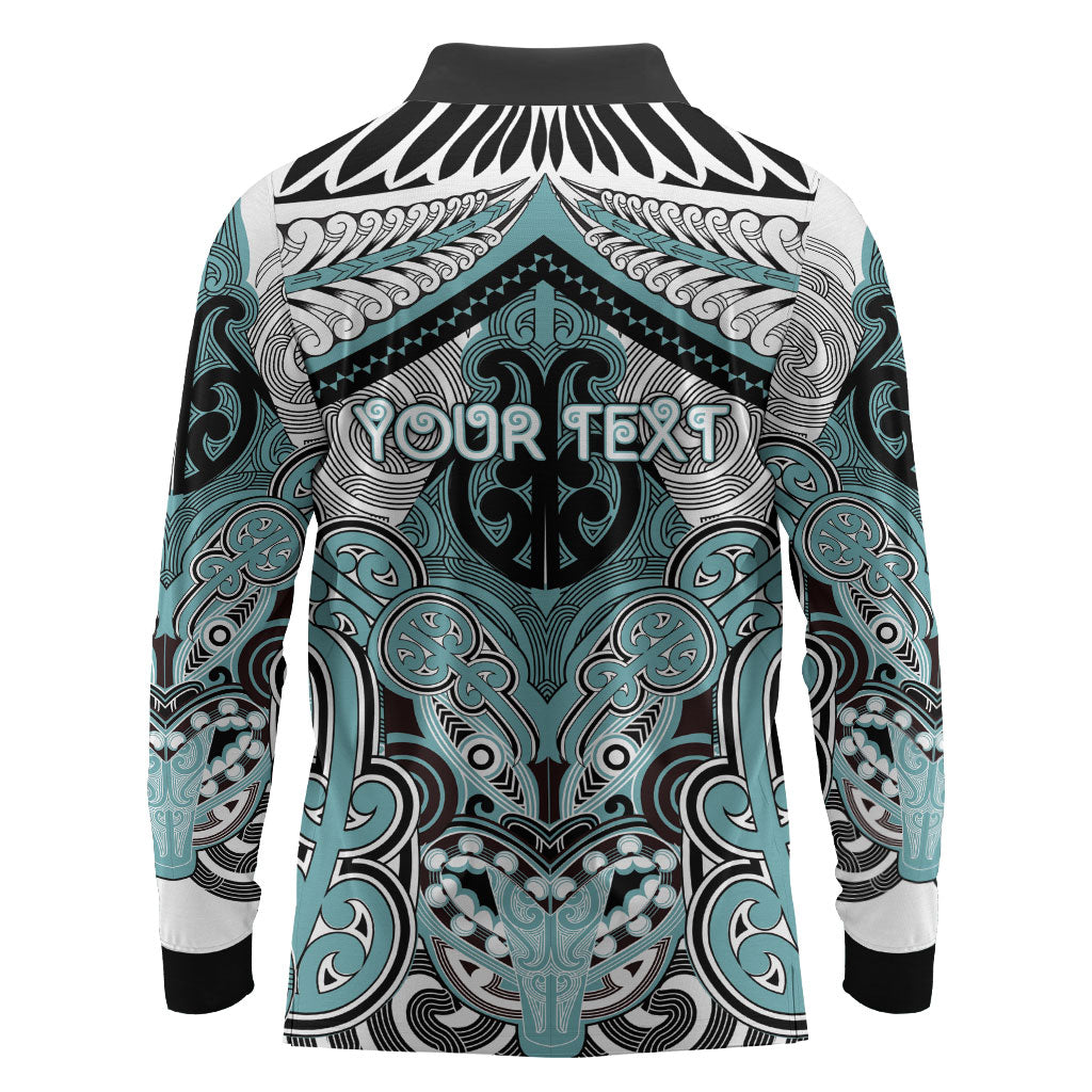 Aotearoa Iwi Ngati Paoa Personalised Long Sleeve Polo Shirt Maori Kowhaiwhai Pattern