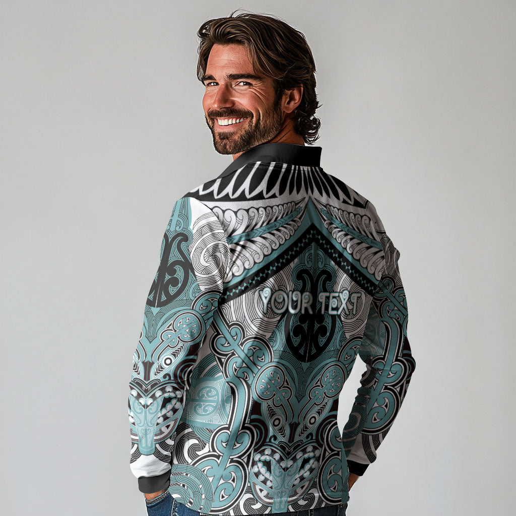 Aotearoa Iwi Ngati Paoa Personalised Long Sleeve Polo Shirt Maori Kowhaiwhai Pattern