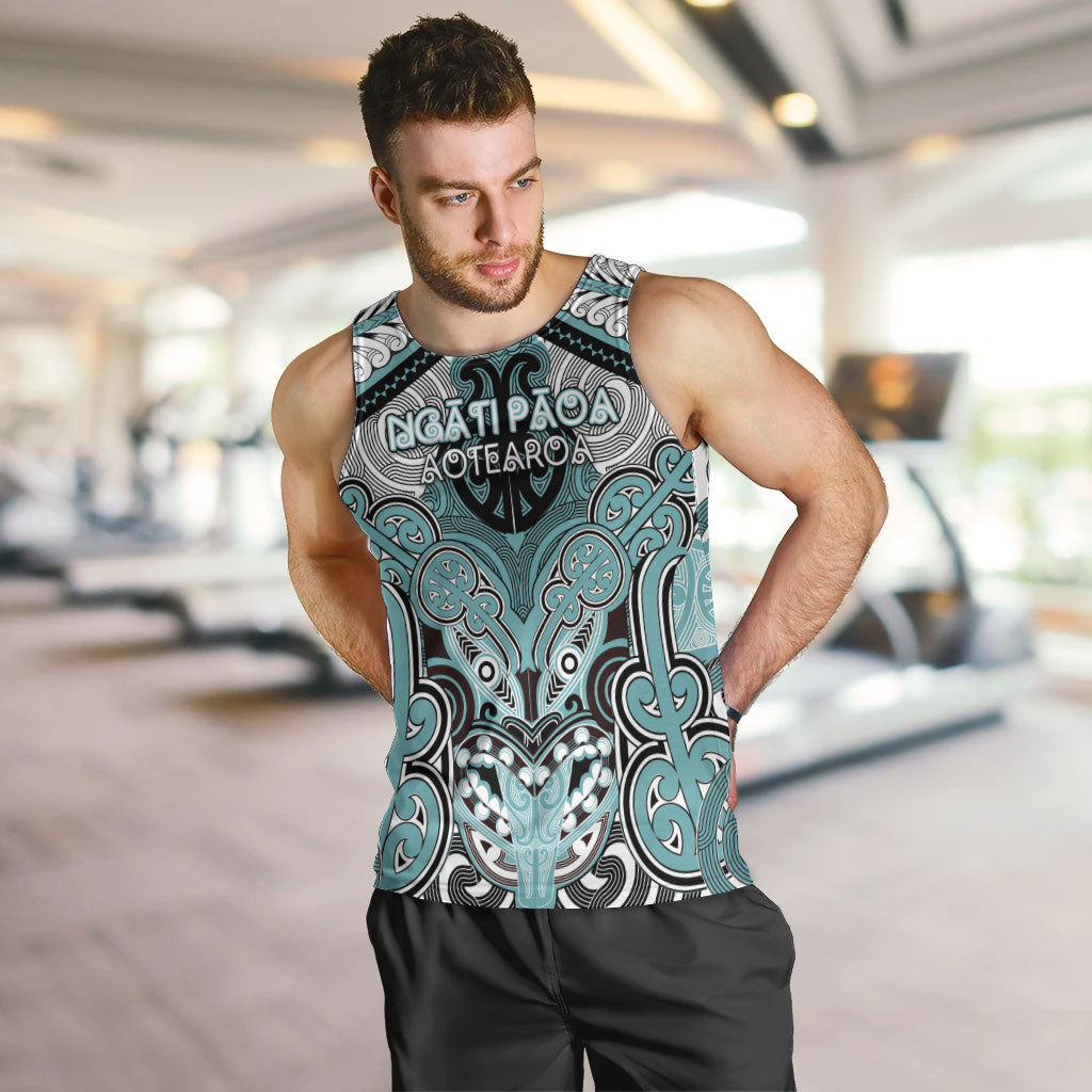 Aotearoa Iwi Ngati Paoa Personalised Men Tank Top Maori Kowhaiwhai Pattern