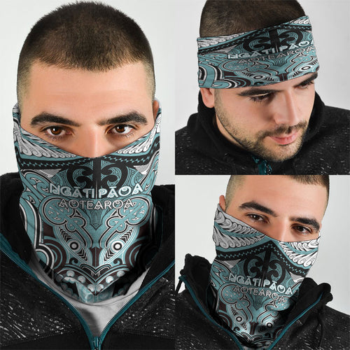 Aotearoa Iwi Ngati Paoa Neck Gaiter Maori Kowhaiwhai Pattern