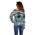 Aotearoa Iwi Ngati Paoa Personalised Off Shoulder Sweater Maori Kowhaiwhai Pattern