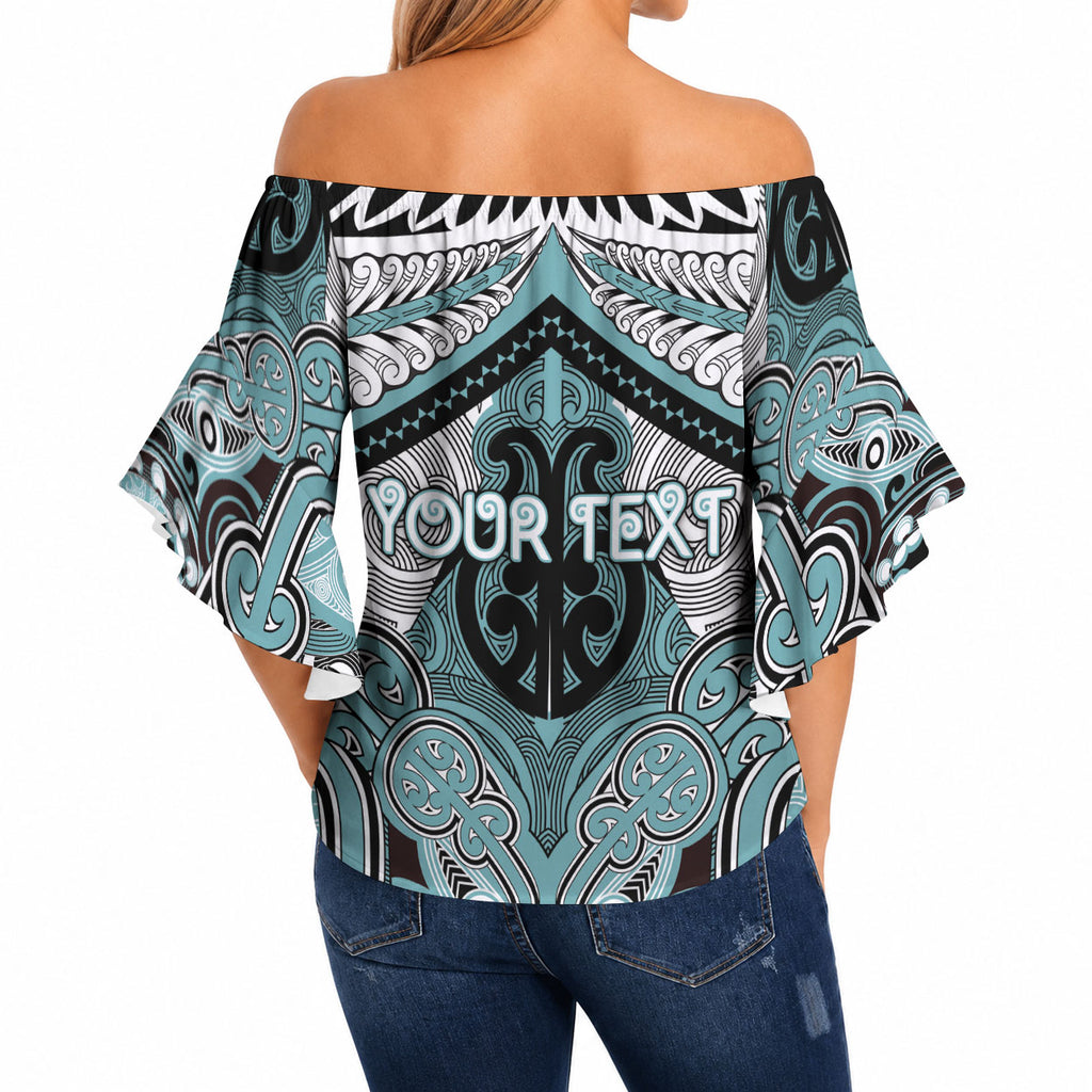Aotearoa Iwi Ngati Paoa Personalised Off Shoulder Wrap Waist Top Maori Kowhaiwhai Pattern