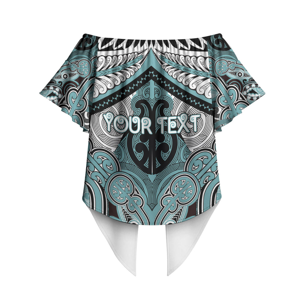 Aotearoa Iwi Ngati Paoa Personalised Off Shoulder Wrap Waist Top Maori Kowhaiwhai Pattern