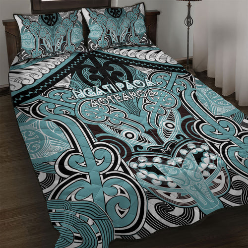 Aotearoa Iwi Ngati Paoa Quilt Bed Set Maori Kowhaiwhai Pattern
