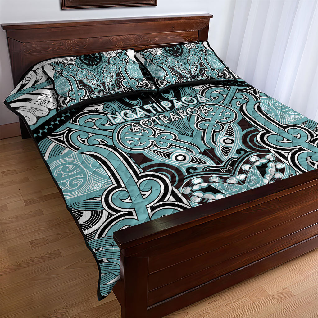 Aotearoa Iwi Ngati Paoa Quilt Bed Set Maori Kowhaiwhai Pattern