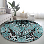 Aotearoa Iwi Ngati Paoa Round Carpet Maori Kowhaiwhai Pattern