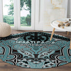 Aotearoa Iwi Ngati Paoa Round Carpet Maori Kowhaiwhai Pattern