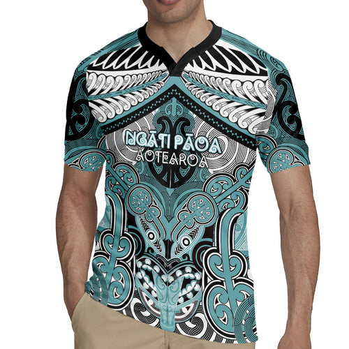 Aotearoa Iwi Ngati Paoa Personalised Rugby Jersey Maori Kowhaiwhai Pattern