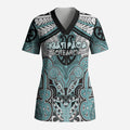 Aotearoa Iwi Ngati Paoa Personalised Scrub Top Maori Kowhaiwhai Pattern