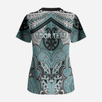 Aotearoa Iwi Ngati Paoa Personalised Scrub Top Maori Kowhaiwhai Pattern