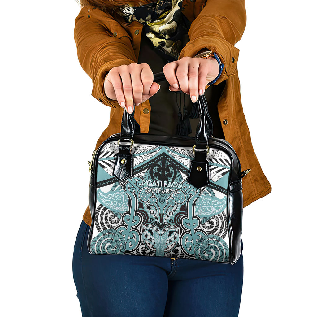 Aotearoa Iwi Ngati Paoa Shoulder Handbag Maori Kowhaiwhai Pattern