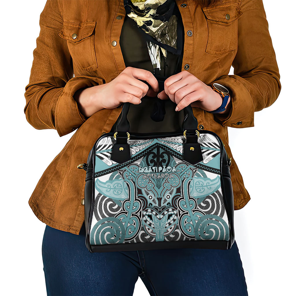 Aotearoa Iwi Ngati Paoa Shoulder Handbag Maori Kowhaiwhai Pattern
