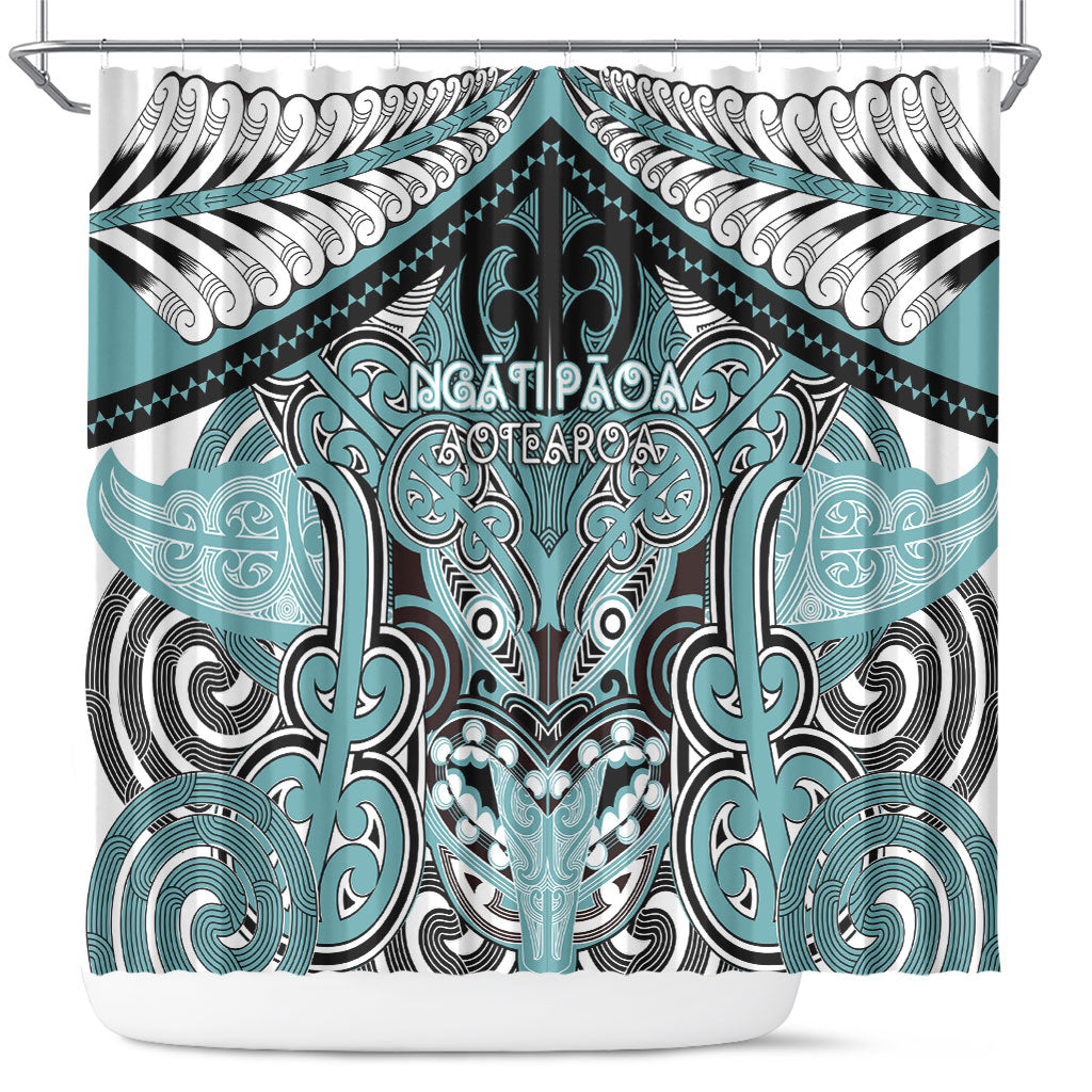 Aotearoa Iwi Ngati Paoa Shower Curtain Maori Kowhaiwhai Pattern
