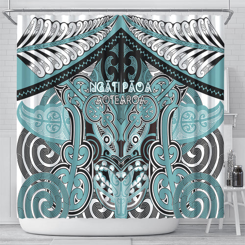 Aotearoa Iwi Ngati Paoa Shower Curtain Maori Kowhaiwhai Pattern