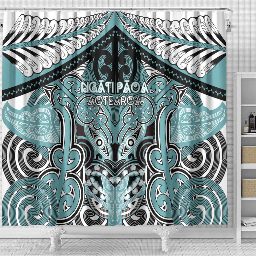 Aotearoa Iwi Ngati Paoa Shower Curtain Maori Kowhaiwhai Pattern