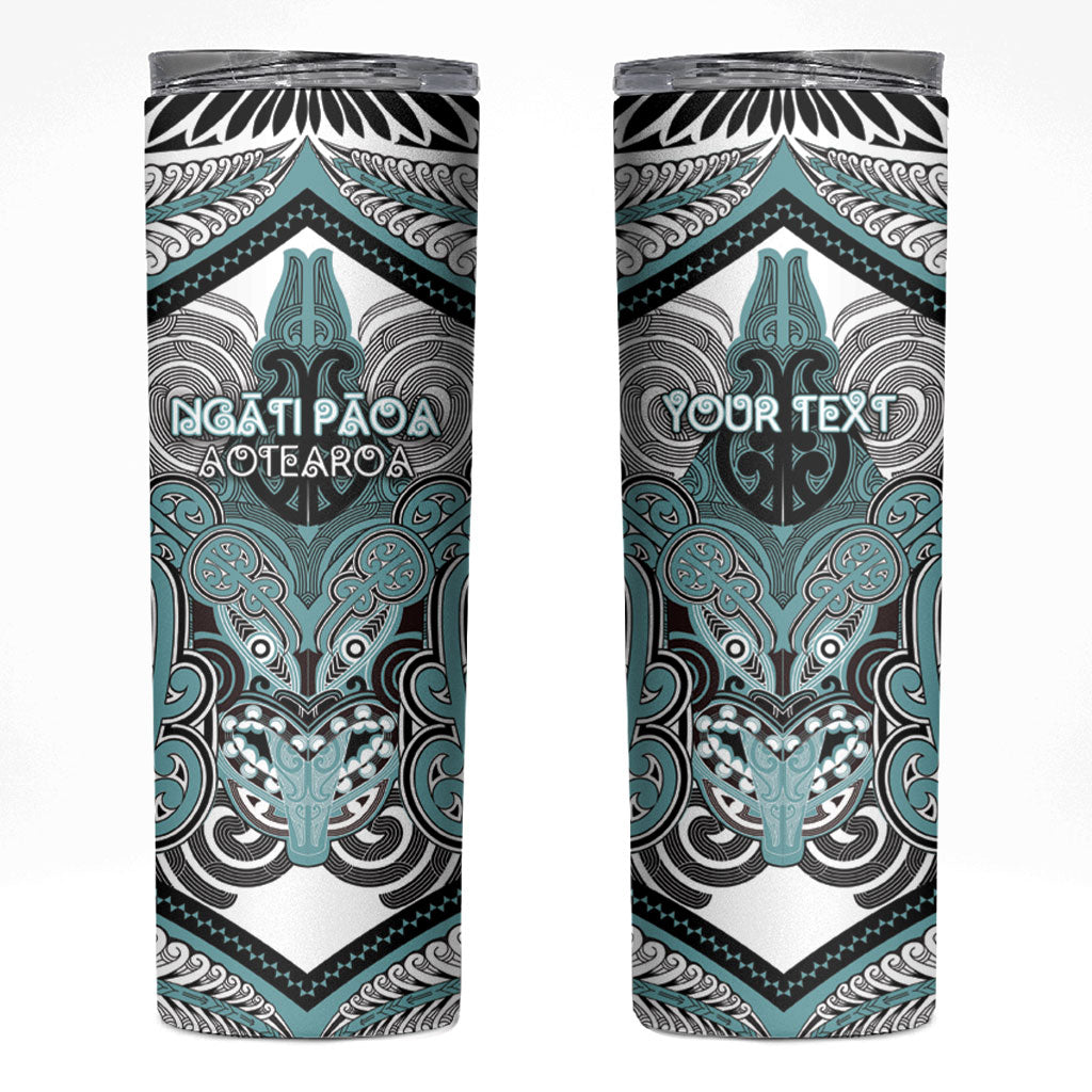 Aotearoa Iwi Ngati Paoa Personalised Skinny Tumbler Maori Kowhaiwhai Pattern