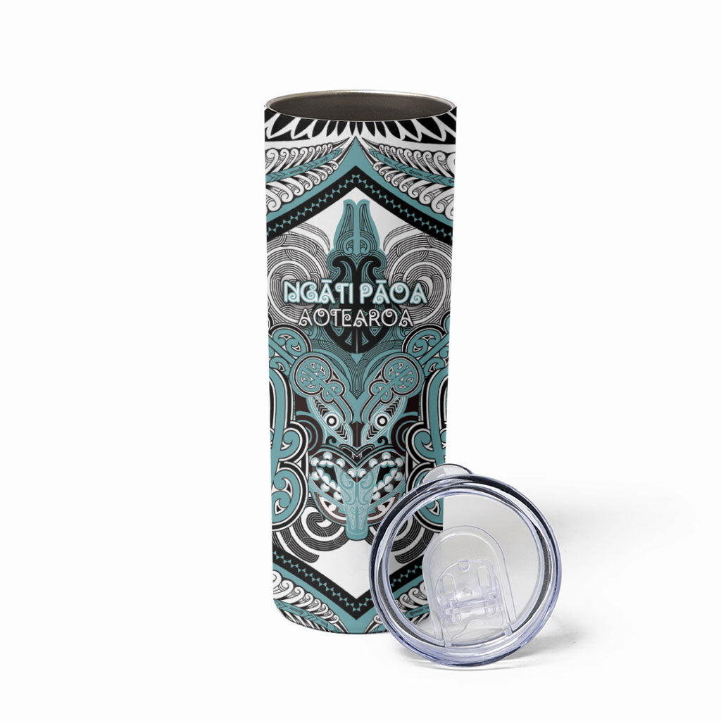 Aotearoa Iwi Ngati Paoa Personalised Skinny Tumbler Maori Kowhaiwhai Pattern