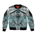 Aotearoa Iwi Ngati Paoa Personalised Sleeve Zip Bomber Jacket Maori Kowhaiwhai Pattern