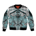 Aotearoa Iwi Ngati Paoa Personalised Sleeve Zip Bomber Jacket Maori Kowhaiwhai Pattern