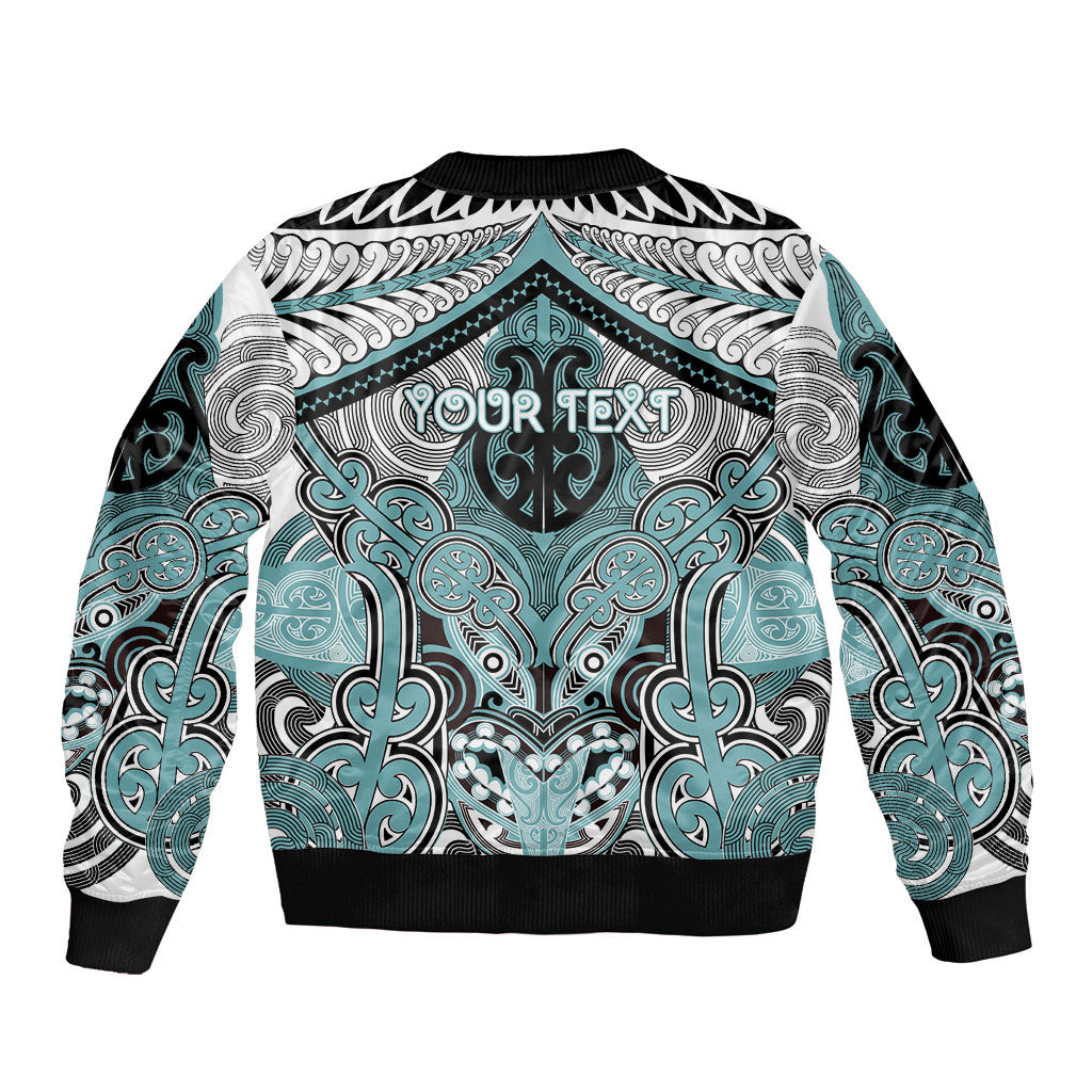 Aotearoa Iwi Ngati Paoa Personalised Sleeve Zip Bomber Jacket Maori Kowhaiwhai Pattern