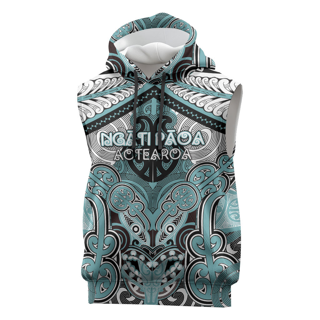 Aotearoa Iwi Ngati Paoa Personalised Sleeveless Hoodie Maori Kowhaiwhai Pattern
