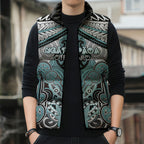 Aotearoa Iwi Ngati Paoa Personalised Sleeveless Puffer Jacket Maori Kowhaiwhai Pattern