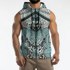 Aotearoa Iwi Ngati Paoa Personalised Sleeveless Zip Hoodie Maori Kowhaiwhai Pattern