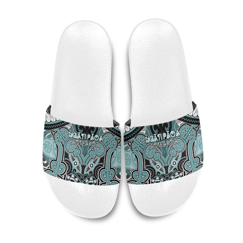 Aotearoa Iwi Ngati Paoa Slide Sandals Maori Kowhaiwhai Pattern