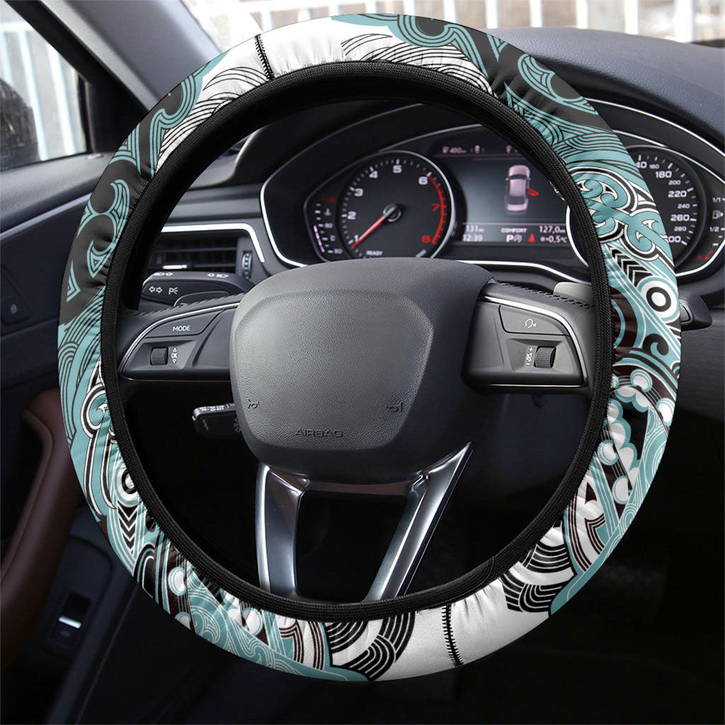 Aotearoa Iwi Ngati Paoa Steering Wheel Cover Maori Kowhaiwhai Pattern
