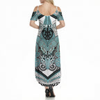 Aotearoa Iwi Ngati Paoa Personalised Summer Maxi Dress Maori Kowhaiwhai Pattern