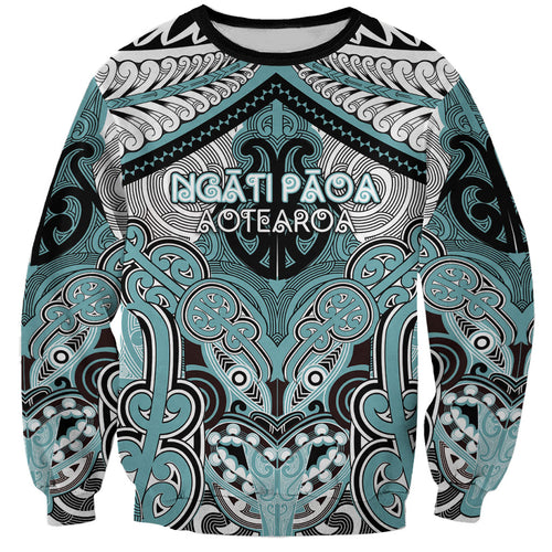 Aotearoa Iwi Ngati Paoa Personalised Sweatshirt Maori Kowhaiwhai Pattern