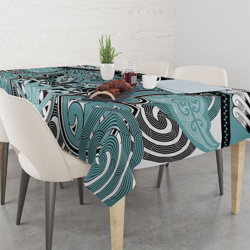 Aotearoa Iwi Ngati Paoa Tablecloth Maori Kowhaiwhai Pattern