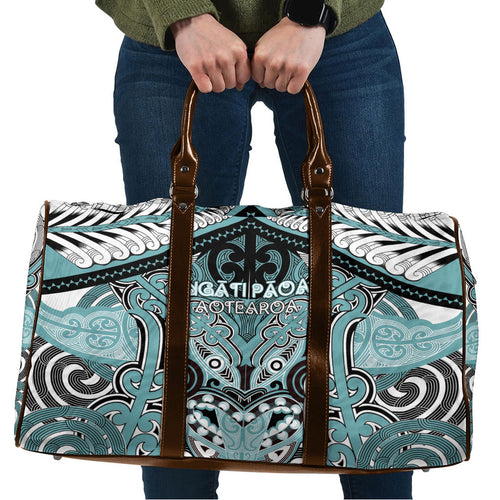 Aotearoa Iwi Ngati Paoa Travel Bag Maori Kowhaiwhai Pattern