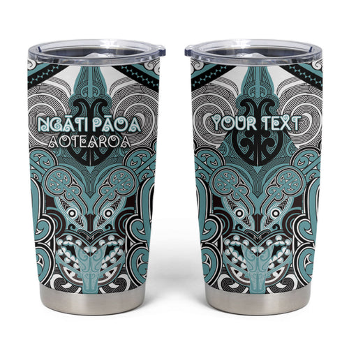 Aotearoa Iwi Ngati Paoa Personalised Tumbler Cup Maori Kowhaiwhai Pattern